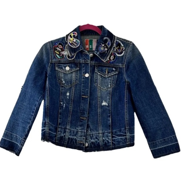MSGM denim embellished jacket size 42 - Picture 2 of 9